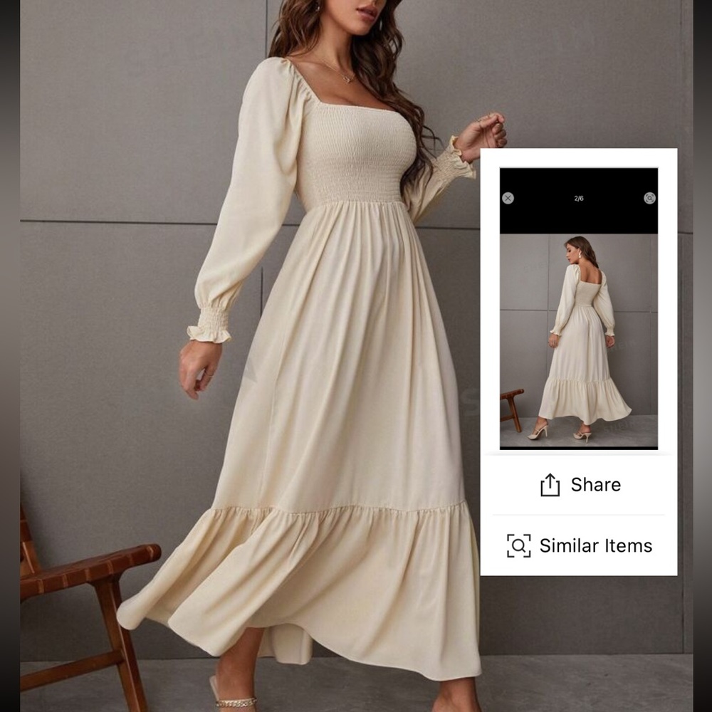 Shirred Bodice Maxi Dress